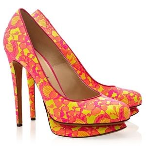 Nicholas Kirkwood Neon & Lace Pumps